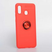 Samsung Galaxy A20 Kılıf Ravel Yüzüklü Magnetic Standlı Silikon Kapak - 1