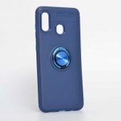 Samsung Galaxy A20 Kılıf Ravel Yüzüklü Magnetic Standlı Silikon Kapak - 9