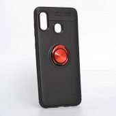 Samsung Galaxy A20 Kılıf Ravel Yüzüklü Magnetic Standlı Silikon Kapak - 10