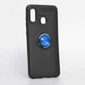 Samsung Galaxy A20 Kılıf Ravel Yüzüklü Magnetic Standlı Silikon Kapak - 12