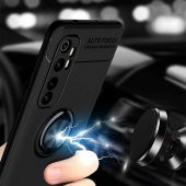 Xiaomi Mi Note 10 Lite Kılıf Ravel Yüzüklü Magnetic Standlı Silikon Kapak - 4