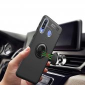 Samsung Galaxy A20S Kılıf Ravel Yüzüklü Magnetic Standlı Silikon Kapak - 7