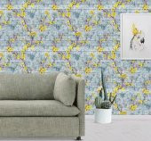 Renkli Duvarlar Çiçek Ağaç Yaprak Desen Kendinden Yapışkanlı 3D Duvar Kağıdı Paneli NW131 thumbnail 1