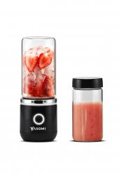 Yasomi Taşınabilir Kablosuz Şarjlı Cam Smoothie El Blenderi Siyah (Yasomi Türkiye Garantili) - 2