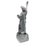 ABD New York Özgürlük Heykeli Reçine Gümüş Renk 20 cm thumbnail 4
