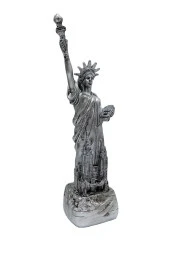 ABD New York Özgürlük Heykeli Reçine Gümüş Renk 20 cm thumbnail 6