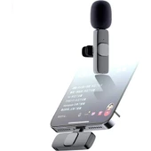 K9 Kablosuz Yaka Mikrofonu Mini Taşınabilir Mikrofon Typ-c - 2