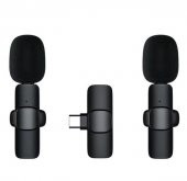 2 Adet Kablosuz Yaka Mikrofonu Typ-c 2'li Mini Mikrofon K9 - 1