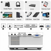 QXK Taşınabilir Mini Projektör 7500 Lümen LCD - 4