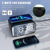 Lotuze Başucu Dijital Çalar Saat - Kablosuz Şarj Cihazı - 2