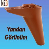 Lüks Mobilya Kanepe Sehpa TV Ünitesi Koltuk Ayağı 12 cm Kahverengi Baza Ayak - 6