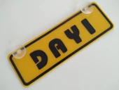 DEKOR SARI PLAKA - DAYI (22x7.5cm) vantuzlu Pleksi ,Dekor Levha, DEKOR PLAKA - 1