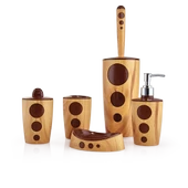 Omnisoft FLR F354 Banyo Wc Seti 5 Parça Ahşap Görünümlü - 1