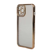 Gpack Apple iPhone 12 Pro Max Kılıf Kamera Korumalı Taşlı Mina Silikon - 4