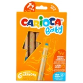 Carioca Süper Yıkanabilir 3 ü 1 Arada Ahşap Gövdeli Boya Kalemi 6 lı 1 Yaş ve Üzeri İçin Boya Kalemi - 1