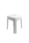 Saban Tabure Sağlam Plastik Kırılmaya Dayanıklı Bahçe, Balkon ,Banyo Beyaz - 2