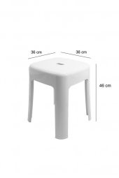 Beyaz Plastik Tabure - 1