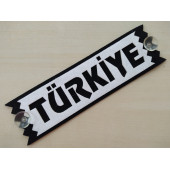 DEKOR PLAKA - TÜRKİYE YAZISI BEYAZ (27x8cm) vantuzlu Keçe Süs (Dekor Levha) - 1