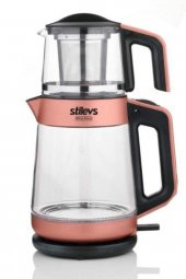 Stilevs Biçay Glass Rose 1900 W Cam Demlikli Çay Makinesi - 1