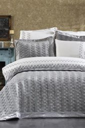 Dolce Lüx Nakışlı Çeyiz Paketi 9 Parça Gri thumbnail 2