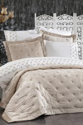 Estina Lüx Nakışlı Çeyiz Paketi 9 Parça Cappucino - 2