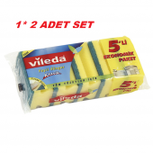 Vileda VİLEDA Yeşil Sünger Oluklu 5li 2Lİ PAKET - 1