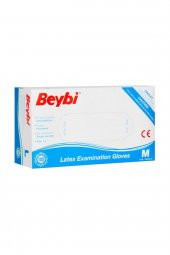 Beybi (3 PAKET) Beybi Latex Pudralı Muayene Eldiveni Lateks 100lü (M) Medium - 3