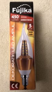 Fujika FUJİKA DEKORATİF 5w Buji Mum Ampul-Sarı Gövde - 2