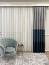 Anisa Model Modern Sakallı İpli 1/2,5 Pile Tül Perde  Ekru 500 x 250 - 6