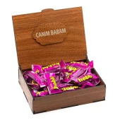 Sevdiklerinize Özel Ahşap Hediye Kutusunda 24 Adet Hobby Mini ( Canım Babam Yazılı ) - 1