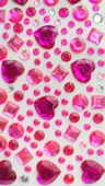 Taş Sticker Pembe Kalpler Yapışkanlı Saç , Yüz Ve Tırnak Taşı Işıltılı Parlak - 2