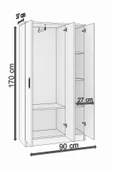 ABETE 3 Kapılı Gardırop (ELBİSE DOLABI-YÜKLÜK-KİLER) / Beyaz - 4