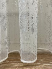 AdenBrian Model Modern Varaklı 1/2,5 Pile Tül Perde  Gümüş 500 x 260 - 5