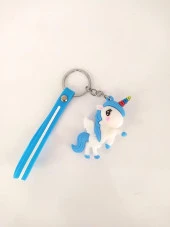 Unicorn Silikon Anahtarlıklar Kadın Sevimli Çizgi Film Bebeği Araba Anahtarlık Çanta Kolye Telefon Süsü - 1
