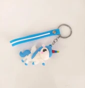Unicorn Silikon Anahtarlıklar Kadın Sevimli Çizgi Film Bebeği Araba Anahtarlık Çanta Kolye Telefon Süsü - 2