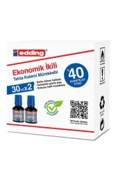 Edding Tahta Kalem Mürekkebi Damlalıklı 30 ML Mavi 2 Li Beyaz Tahta Kalem Mürekkebi - 2
