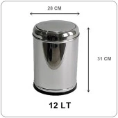 KROM SALLANIR KAPAK ÇÖP KOVASI 12 LT LİDER MARKA - 2