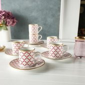 Regna Home Harmony Luna Kırmızı 6 Kişilik Kahve Fincan Takımı (HBF-12-KFT-LUN-K ) - 2