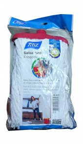 Titiz Salsa TP-857 Yedek Geniş Takozlu Islak İpli Mop Paspas Başlığı - Püskül - 16 Cm. - 2