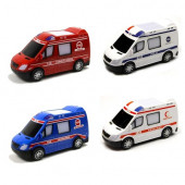4 Adet Pilli Oyuncak Araba - Polis. Jandarma. Ambulans. İtafiye - 1