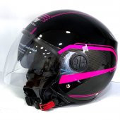 Mts 809A Güneş Vizörlü Açık Kask (Siyah-Pembe) - 2