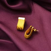 Trabzon Hasır 14 Ayar Altın Küpe - 4