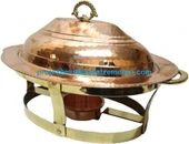 Isıtıcılı Dekoratif Bakır Servis Tabağı - 1