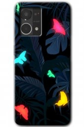 Oppo Reno 7 4G Kılıf HD Desen Baskılı Arka Kapak - Lighter Butterfly - 1