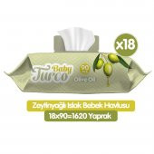 Baby Turco Zeytinyağlı Islak Havlu Mendil 90x18 1620 Yaprak - 1