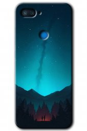 Xiaomi Mi 8 Lite Kılıf HD Desen Baskılı Arka Kapak - Night Fores Mount thumbnail 1