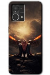 Oppo Reno 7 4G Kılıf HD Desen Baskılı Arka Kapak - Wings of Power - 1