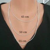 925 Ayar Gümüş 50 cm Tilki Kuyruğu Zincir Kolye thumbnail 2