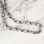 925 Ayar Gümüş 66 cm Döküm İşlemeli Zincir Kolye thumbnail 3