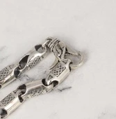 925 Ayar Gümüş 66 cm Döküm İşlemeli Zincir Kolye thumbnail 4